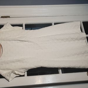 Boden white a-line raised pattern dress